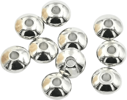 White Gold Saucer Bead