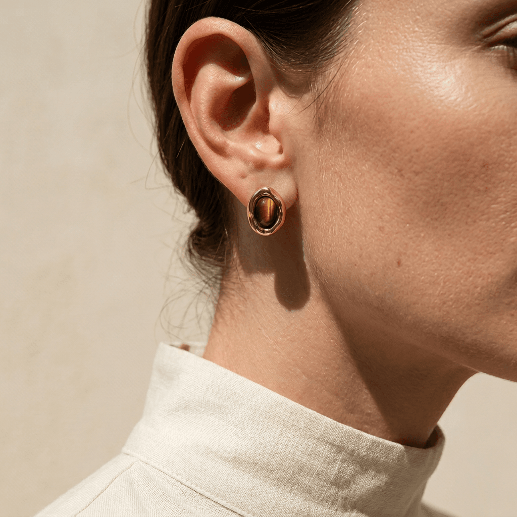 The Solar Muse Studs Wearing