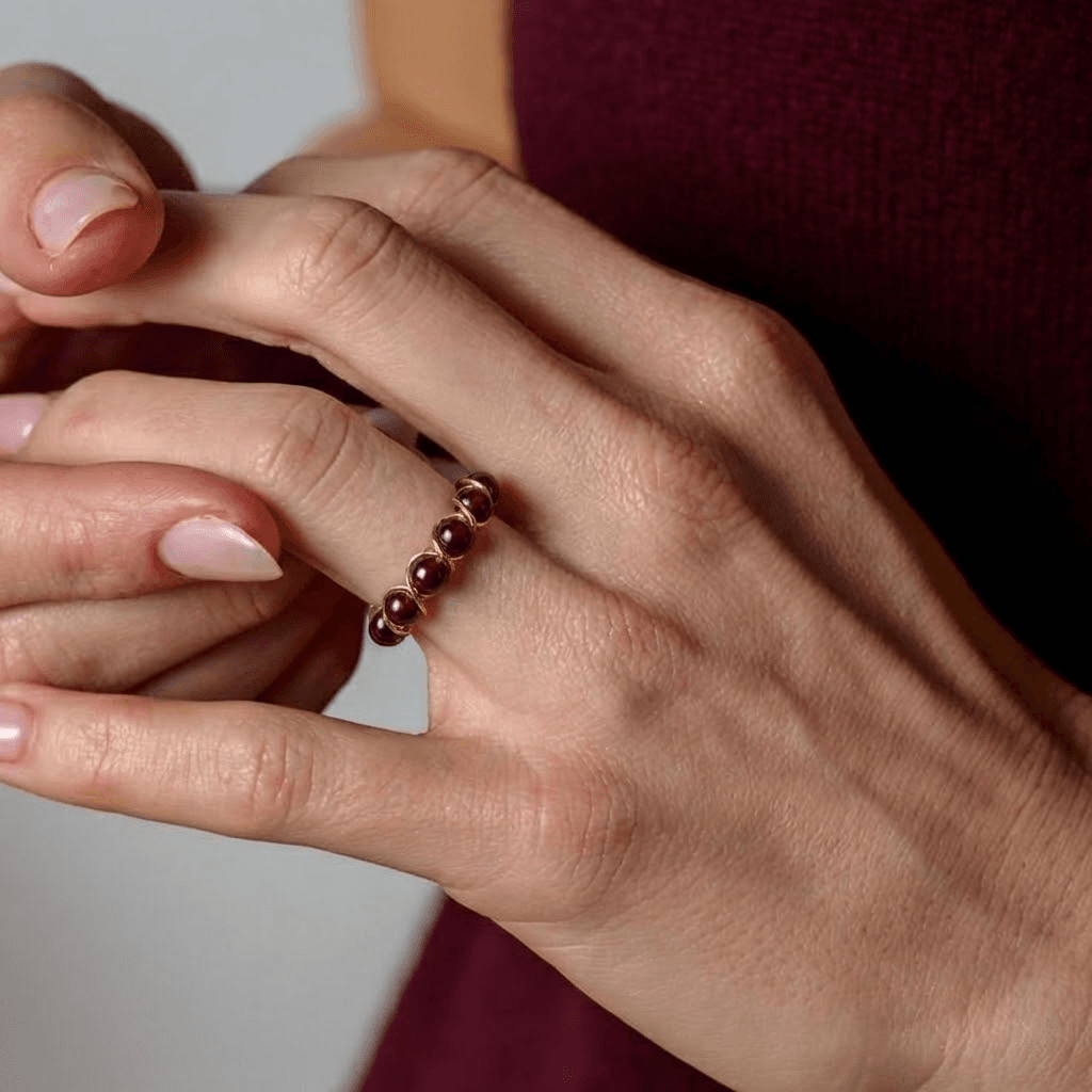 The Crimson Anchor Ring Wearing