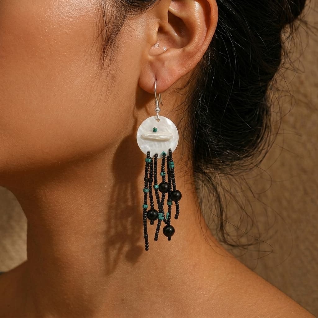 The Lunar Oracle Earrings Wearing