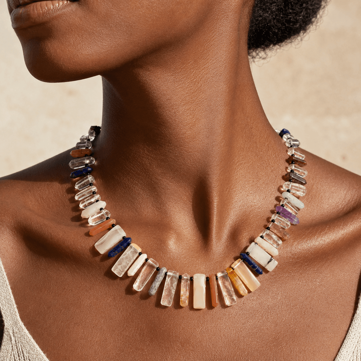 The Luminous Crown Necklace Wearing