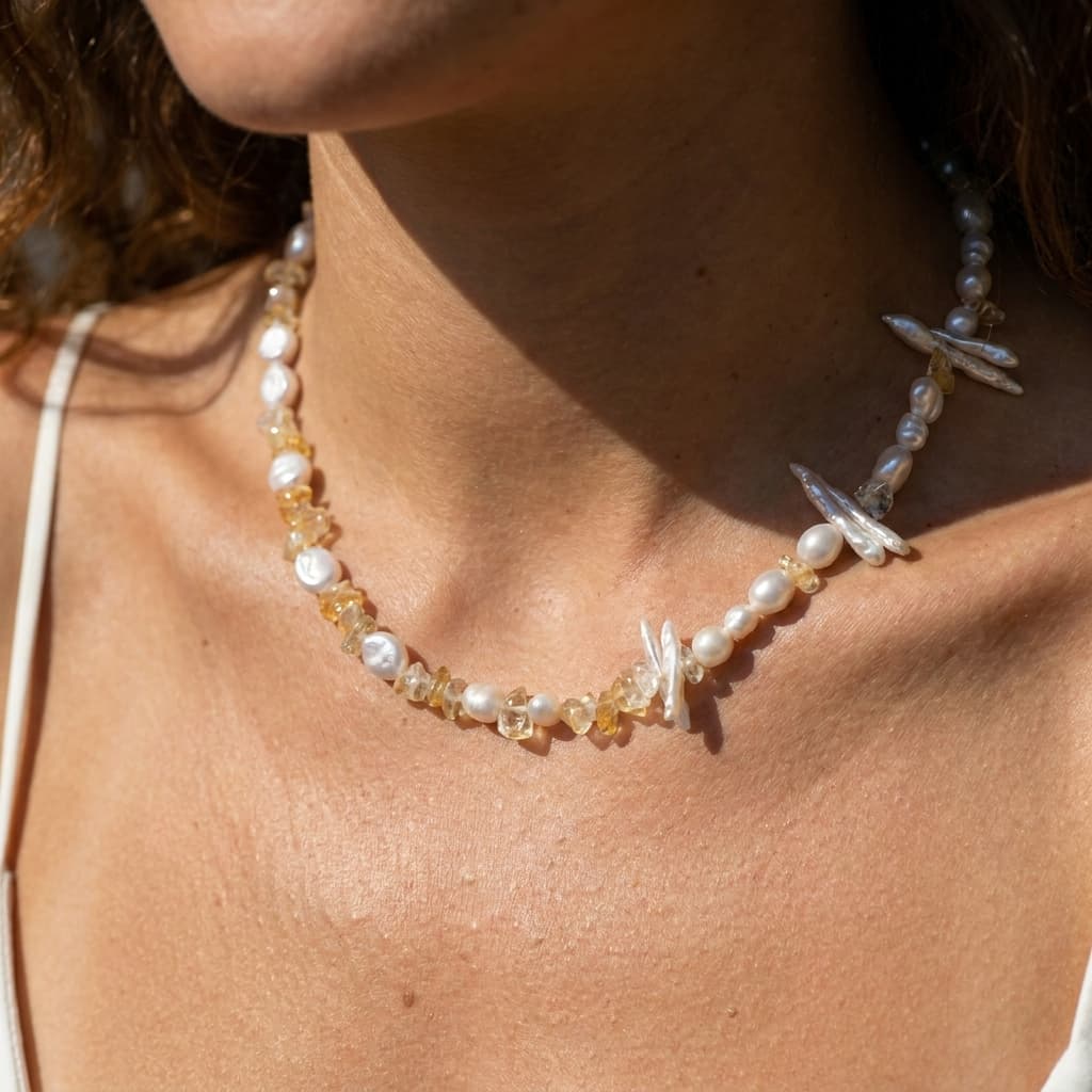 The Solar Tide Necklace Wearing